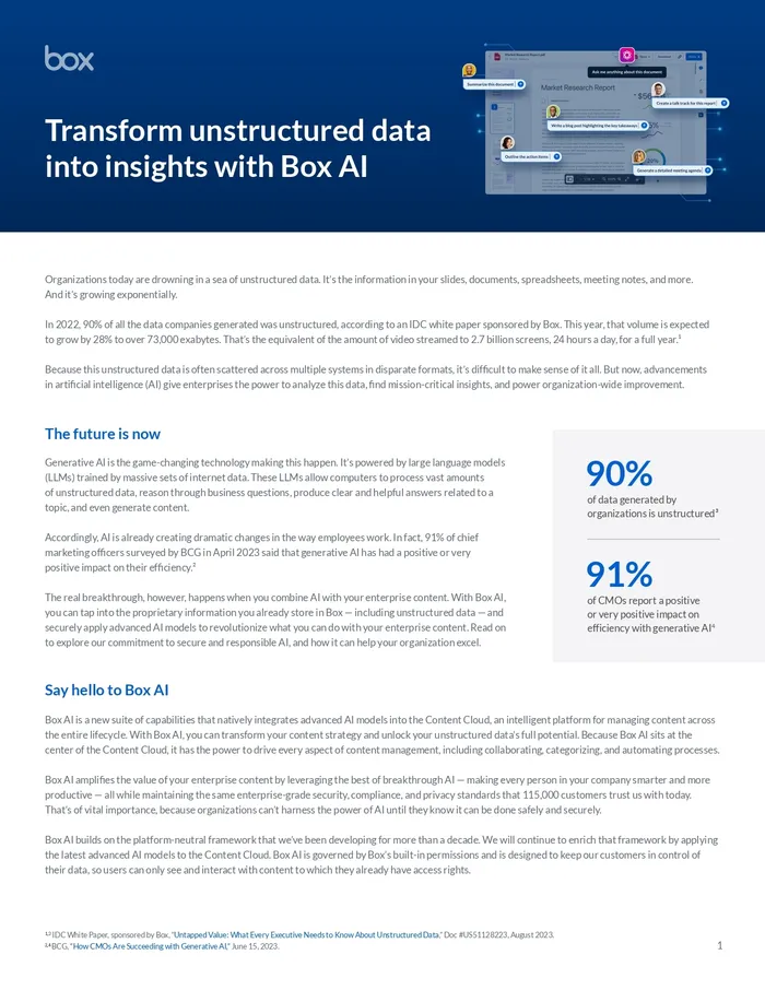 Transform unstructured data into insights with Box AI